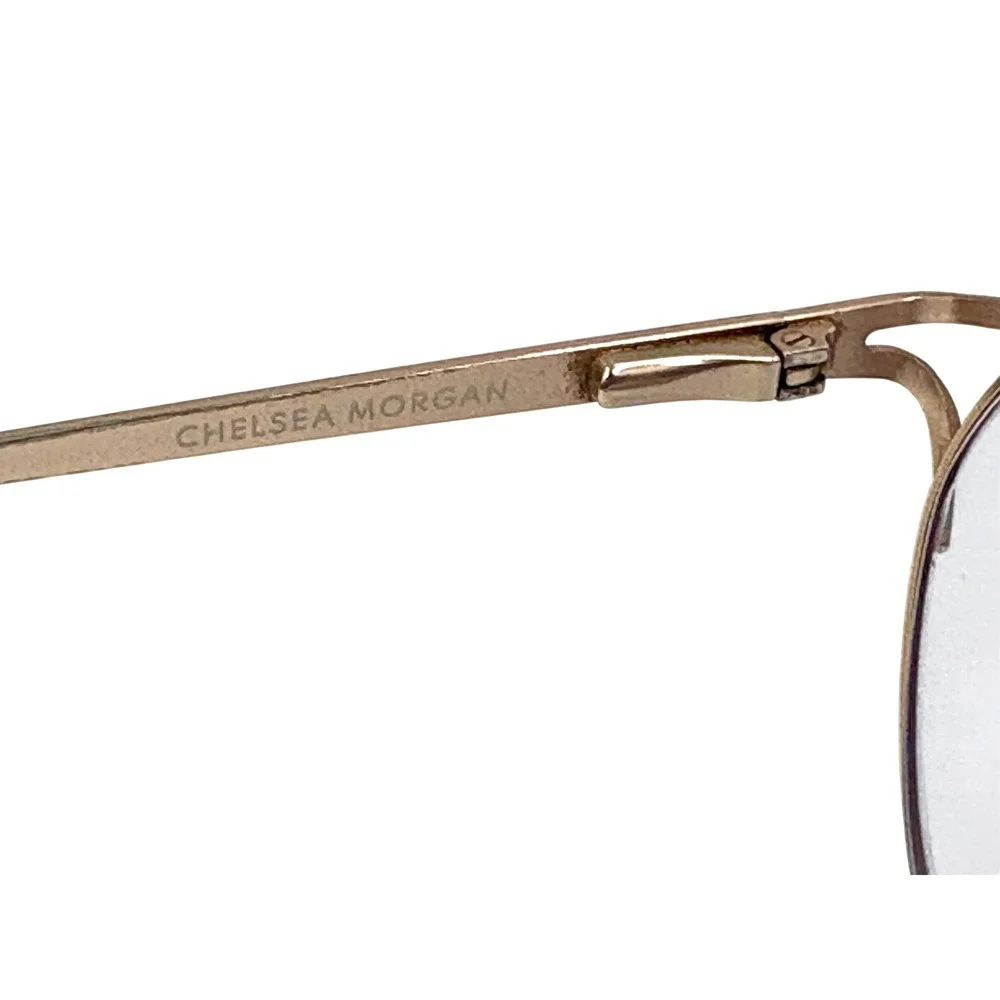 Chelsea Morgan Cat Eye Eyeglasses 20244 Gold Frame Designer Glasses Eyewear Chic